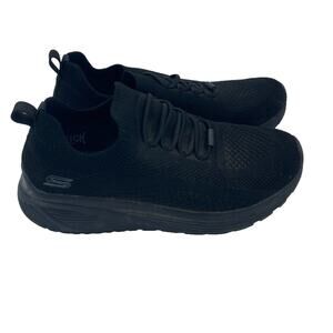 Skechers Hers Memory‎ Foam Womens Black Sneakers 9 Stretch Fit